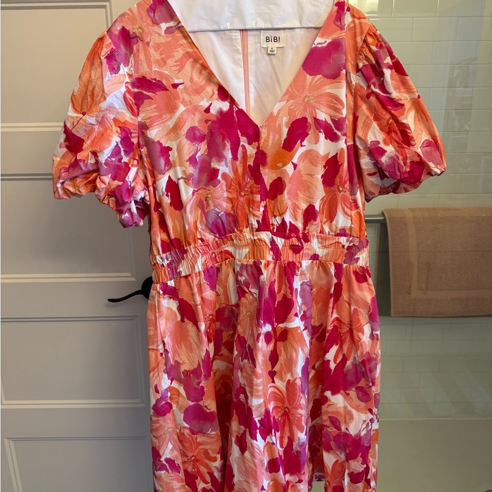 BiBi Pink and Orange Floral Dress